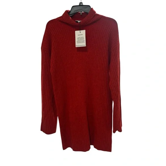 NWT Reformation Ozzy Regenerative Wool Sweater Dress size XS SUNDRIED TOMATO new - Picture 10 of 11